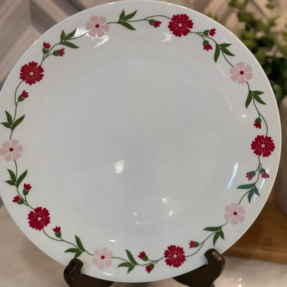 4 Corelle Corning Spring Pink  Dinner Plates Discontinued Pattern